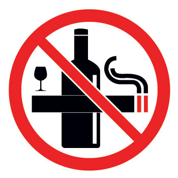 señal de prohibido alcohol y tabaco