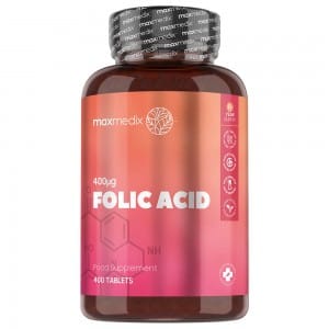 Ácido Fólico Maxmedix en 400 comprimidos de 400 mg 